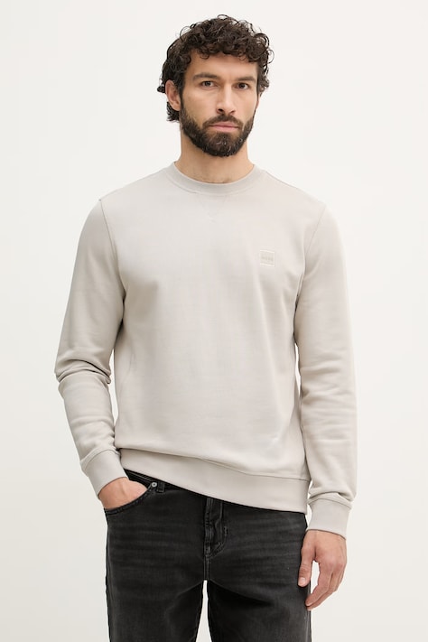 BOSS Orange bluza męska bawełniana Westart szara 50509323