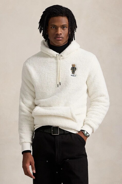 Кофта Polo Ralph Lauren чоловіча колір синій з капюшоном з аплікацією 710930550