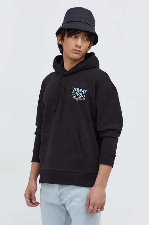 Кофта Tommy Jeans мужская цвет чёрный с капюшоном с принтом