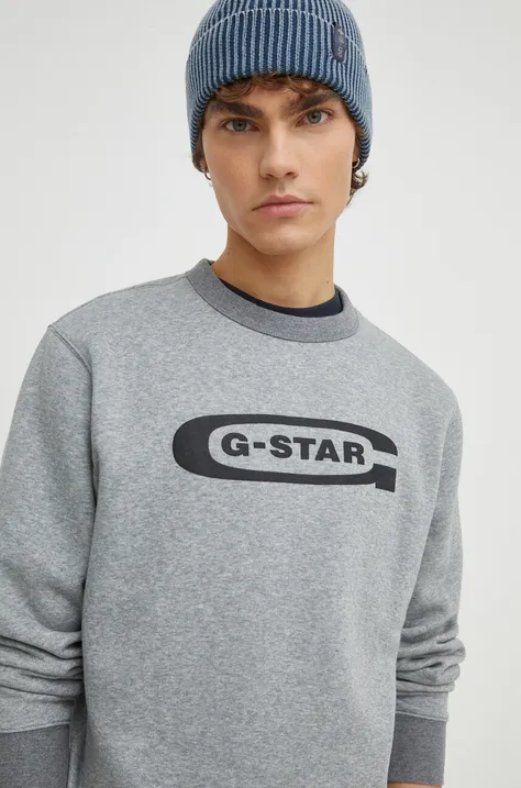 Кофта G-Star Raw чоловіча колір сірий з принтом