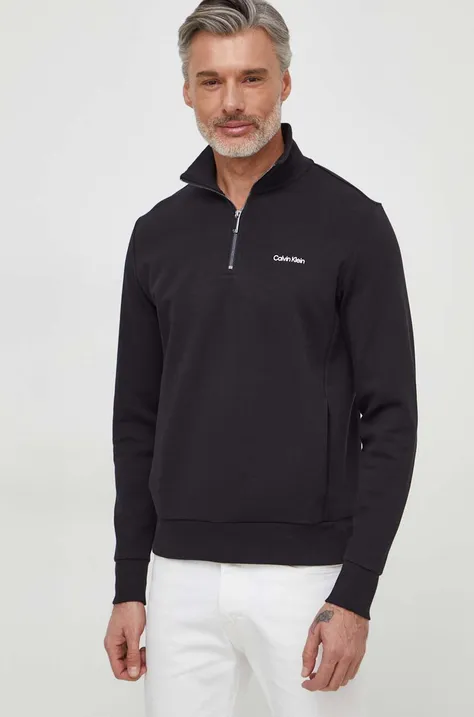 Calvin Klein bluza męska kolor czarny gładka