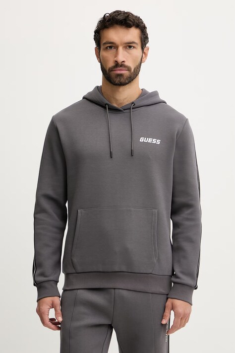 Guess bluza MICKEY męska kolor szary z kapturem z nadrukiem Z4RQ21 KB3P2