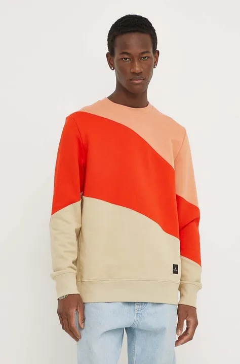PS Paul Smith bluza bawełniana męska kolor pomarańczowy wzorzysta