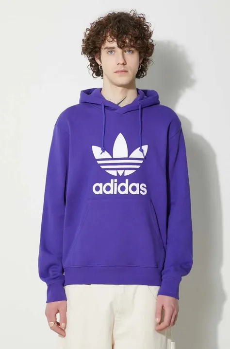 adidas Originals cotton sweatshirt Adicolor Classics Trefoil men's violet color IM9398