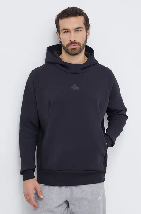 Кофта adidas Z.N.E чоловіча колір чорний з капюшоном однотонна