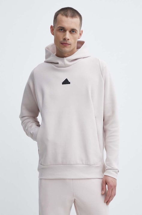 adidas bluza Z.N.E męska kolor beżowy z kapturem gładka IR5211