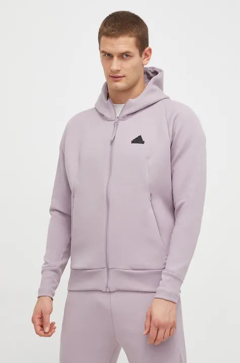 Dukserica adidas Z.N.E za muškarce, boja: ružičasta, s kapuljačom, bez uzorka