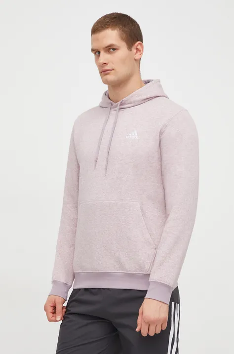 Кофта adidas чоловіча колір рожевий з капюшоном меланж