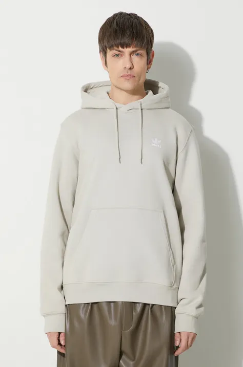 adidas Originals sweatshirt Trefoil Essentials Hoody men's gray color IR7785