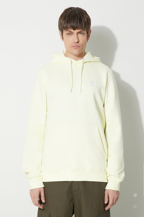 Dukserica adidas Originals Trefoil Essentials Hoody za muškarce, boja: bež, s kapuljačom, bez uzorka, IR7790