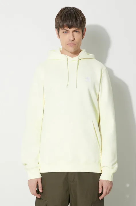 Кофта adidas Originals Trefoil Essentials Hoody мужская цвет бежевый с капюшоном однотонная IR7790