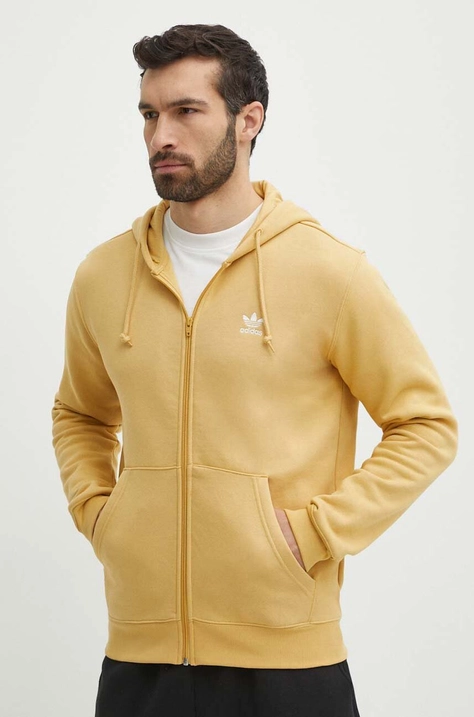 adidas Originals bluza męska kolor żółty z kapturem gładka IR7834