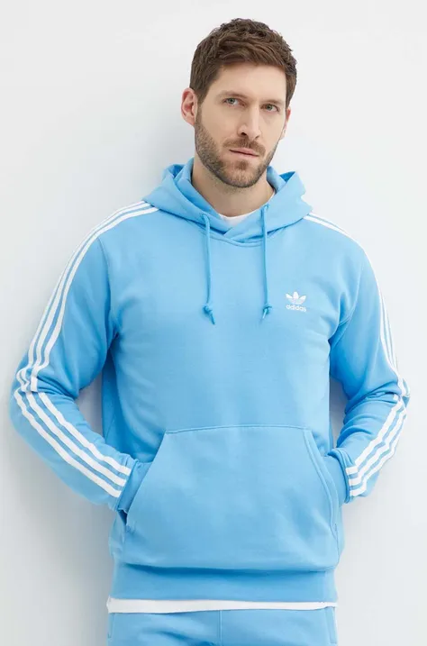 Суичър adidas Originals в синьо с качулка с изчистен дизайн IR9862
