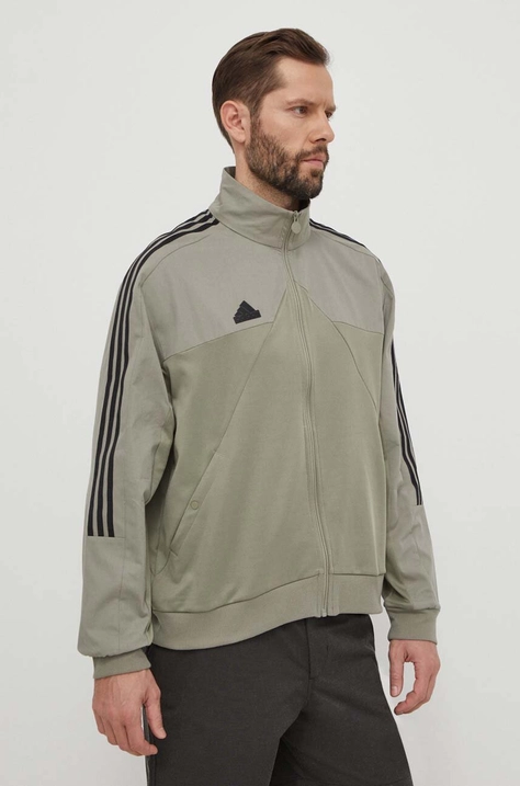 Хлопковая кофта adidas TIRO мужская цвет зелёный с аппликацией IS1506