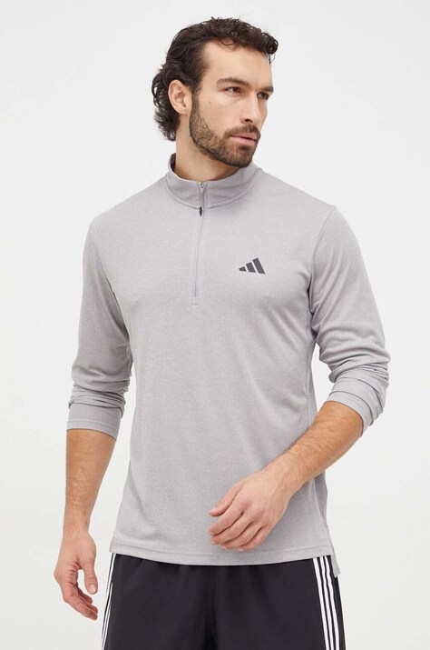 Tréningová mikina adidas Performance Training Essentials šedá farba, melanžová, IT5441