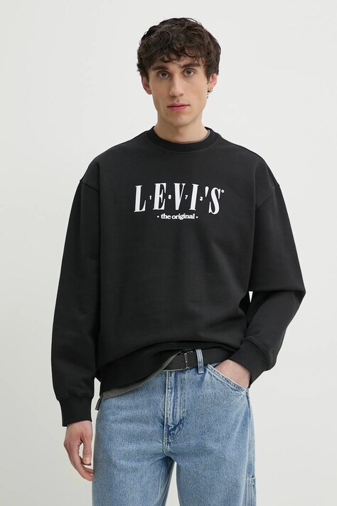 Levi's bluza bawełniana męska kolor czarny z nadrukiem