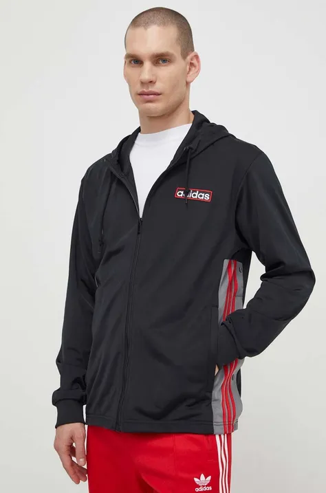 adidas Originals bluza Adibreak Full-Zip Hoodie męska kolor czarny z kapturem wzorzysta IM8209