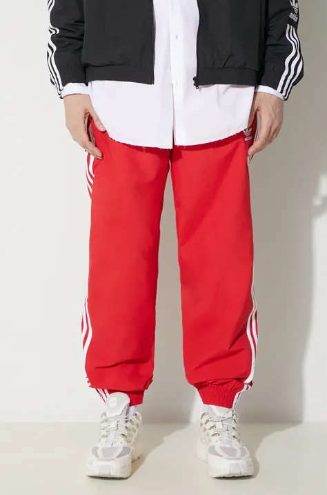 adidas Originals pantaloni de trening Adicolor Woven Firebird Track top culoarea roșu, cu imprimeu, IT2498