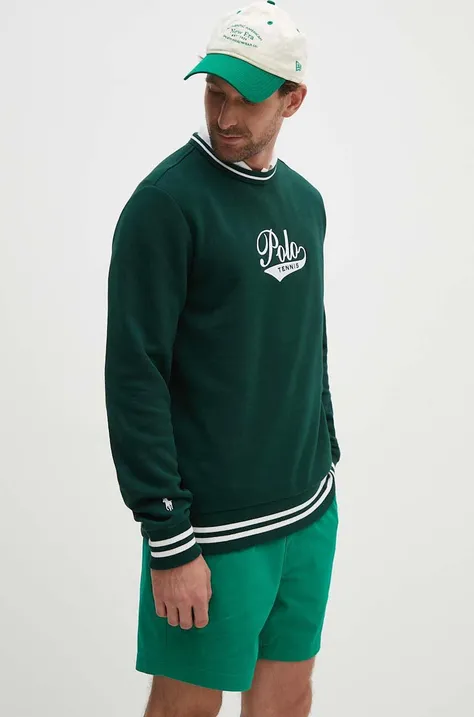 Polo Ralph Lauren bluza The Championships Wimbledon męska kolor zielony z aplikacją 710939636