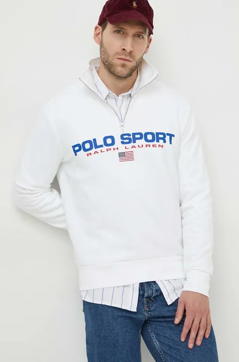 Polo Ralph Lauren bluza męska kolor biały z nadrukiem