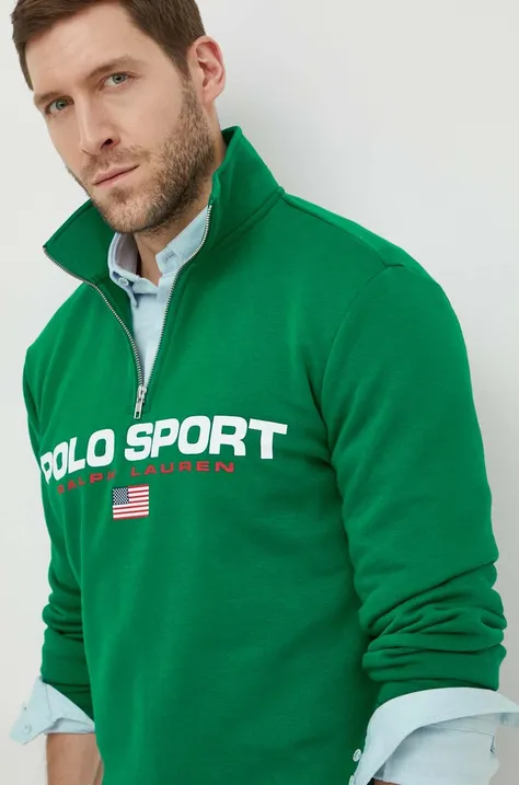 Суичър Polo Ralph Lauren в зелено с принт 710835766