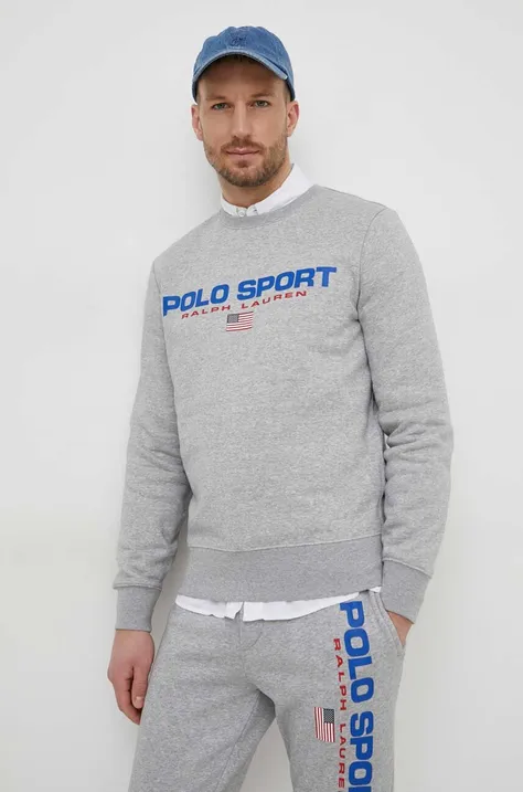 Polo Ralph Lauren bluză bărbați, culoarea gri, cu imprimeu 710835770