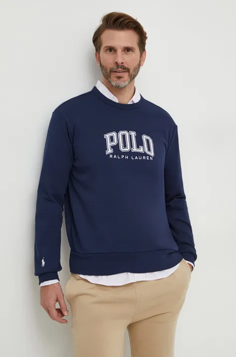 Polo Ralph Lauren bluză bărbați, culoarea bleumarin, cu imprimeu 710934715