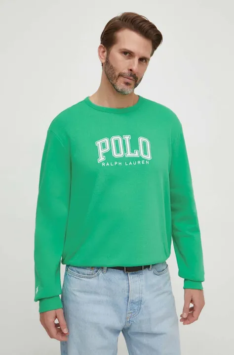Mikina Polo Ralph Lauren pánska,zelená farba,s potlačou,710934715