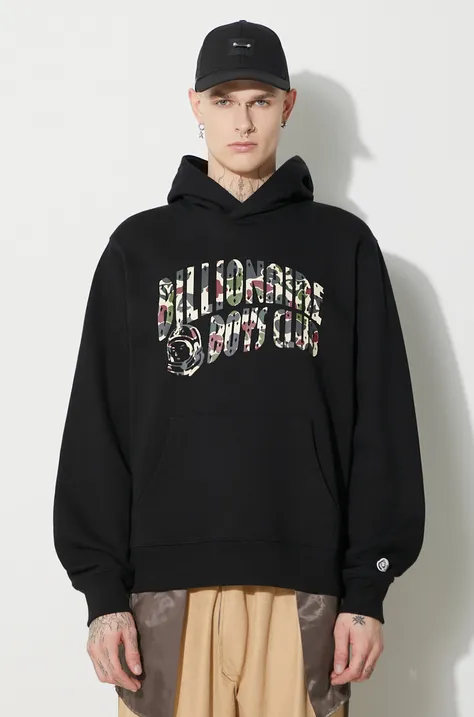 Billionaire Boys Club cotton sweatshirt Duck Camo Arch Logo Popover men's black color B23432
