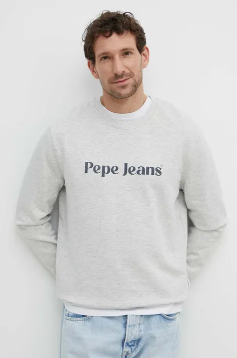 Mikina Pepe Jeans REGIS pánska, šedá farba, s potlačou, PM582667
