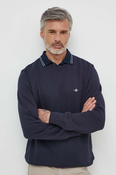 Gant bluza męska kolor granatowy z aplikacją