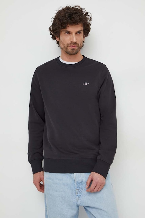 Gant bluza męska kolor czarny z aplikacją