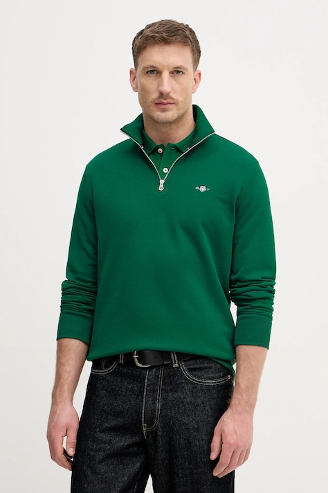 Gant bluza męska kolor zielony gładka 2008005