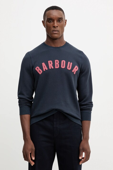 Barbour bluza męska kolor granatowy melanżowa