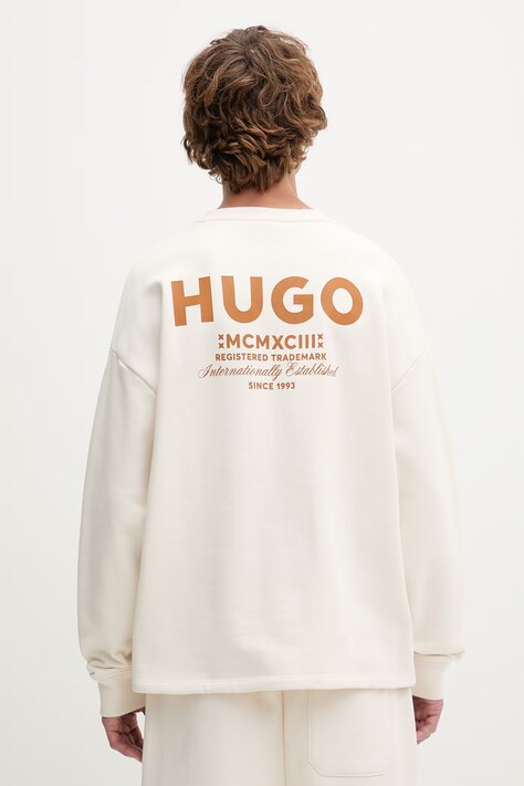 HUGO Blue męskie bawełniane Naviu beżowe 50510732
