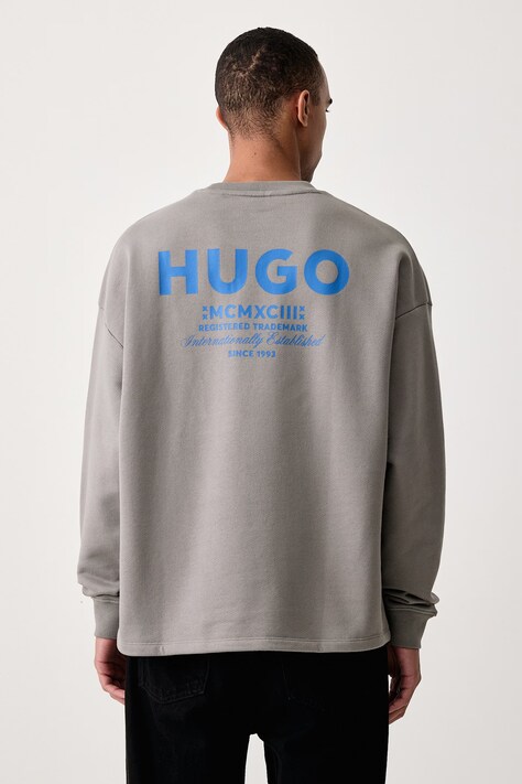 HUGO Blue Męskie bawełniane Naviu szare 50510732