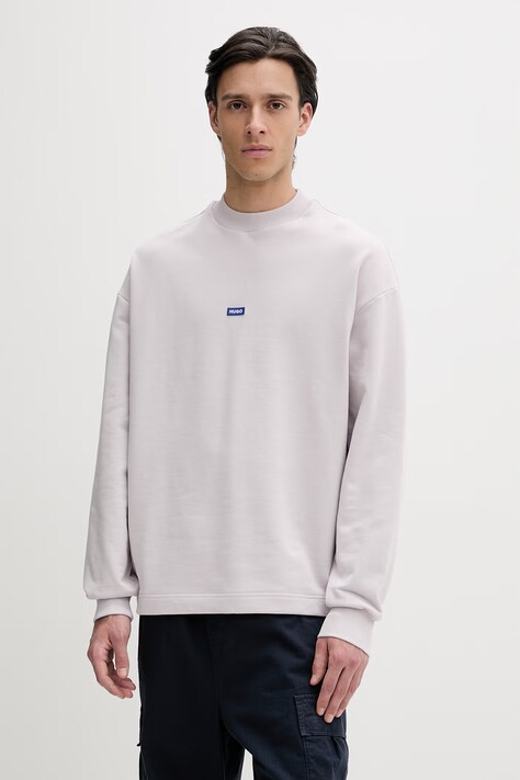 Βαμβακερή μπλούζα Hugo Blue χρώμα: μπλε