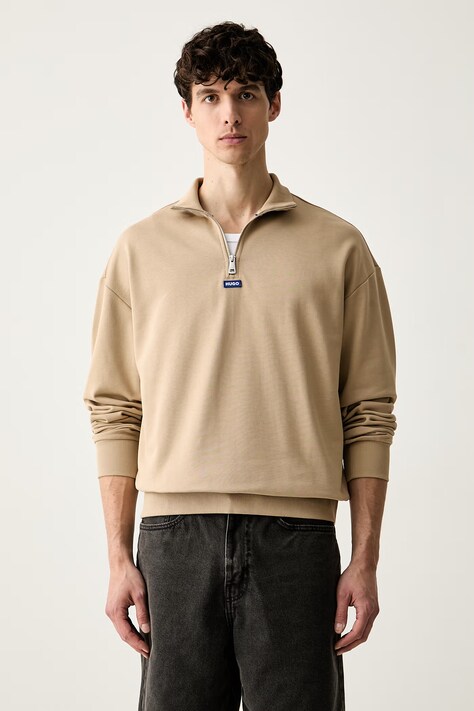 HUGO Blue bluza męska bawełniana Neeler beżowa 50522367