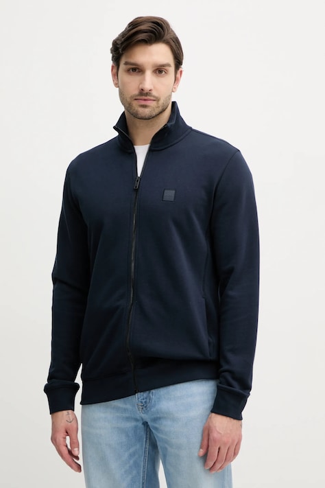 BOSS Orange hanorac de bumbac barbati, culoarea negru, neted, 50511709