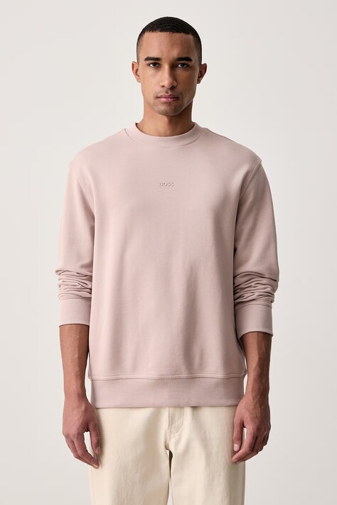 BOSS Orange Bluza męska bawełniana WeSmallcrew beżowa 50514541