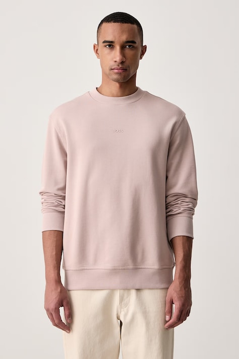 BOSS Orange Bluza męska bawełniana WeSmallcrew beżowa 50514541