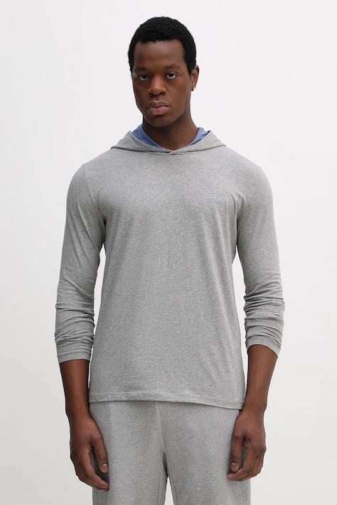 Tričko s dlouhým rukávem BOSS zelená barva