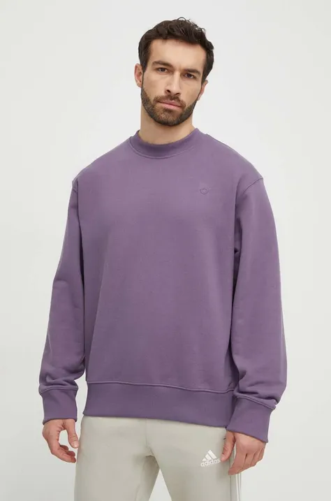 Хлопковая кофта adidas Originals мужская цвет фиолетовый однотонная