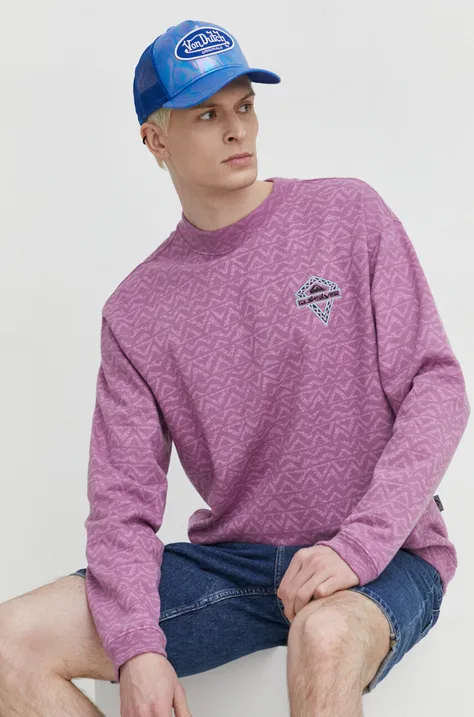 Βαμβακερή μπλούζα Quiksilver χρώμα: ροζ