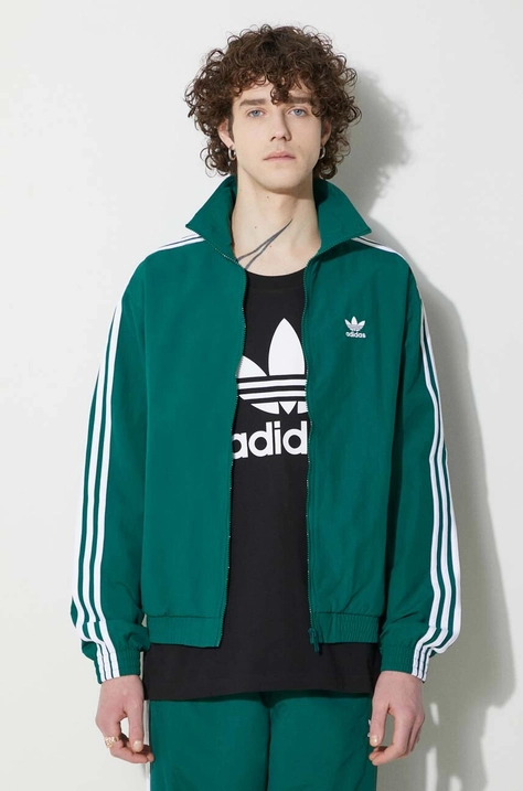 Bluza adidas Originals Adicolor Woven Firebird Track Top za muškarce, boja: zelena, prijelazno razdoblje