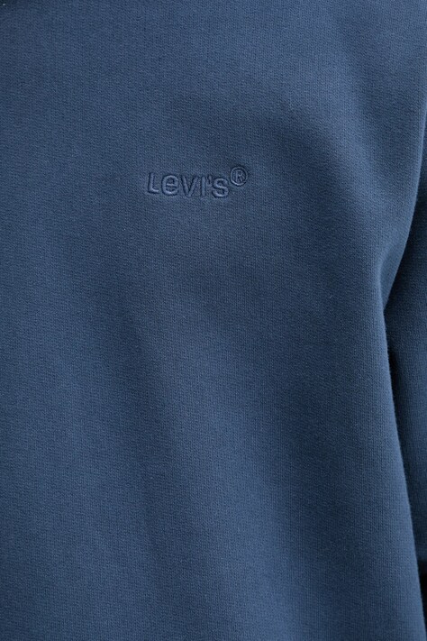 Levi's bluza męska kolor niebieski z kapturem gładka