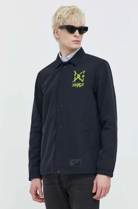 Куртка DC чоловіча колір чорний перехідна ADYJK03189