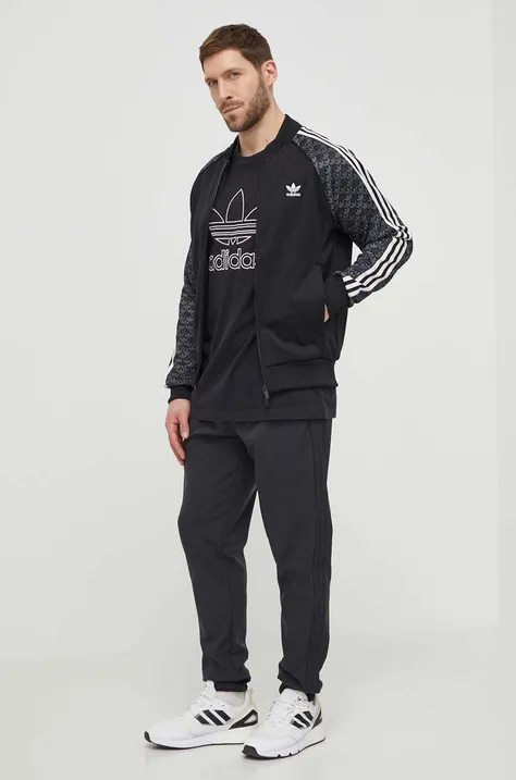 Суичър adidas Originals в черно с десен IS2939