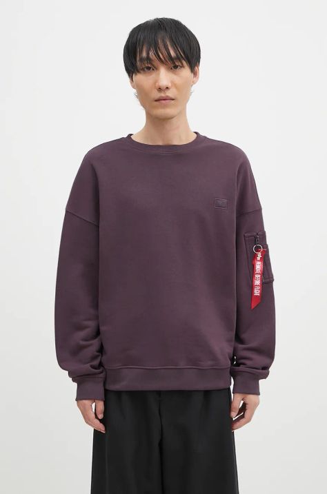 Кофта Alpha Industries Essentials RL мужская цвет фиолетовый однотонная 146303