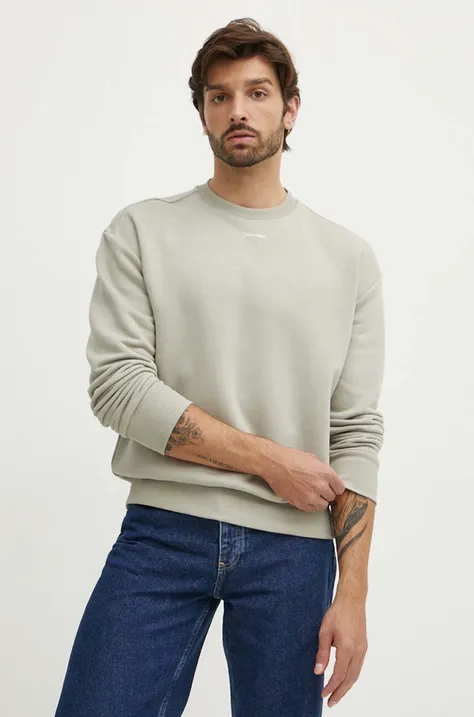 Calvin Klein bluza męska kolor zielony gładka K10K112870